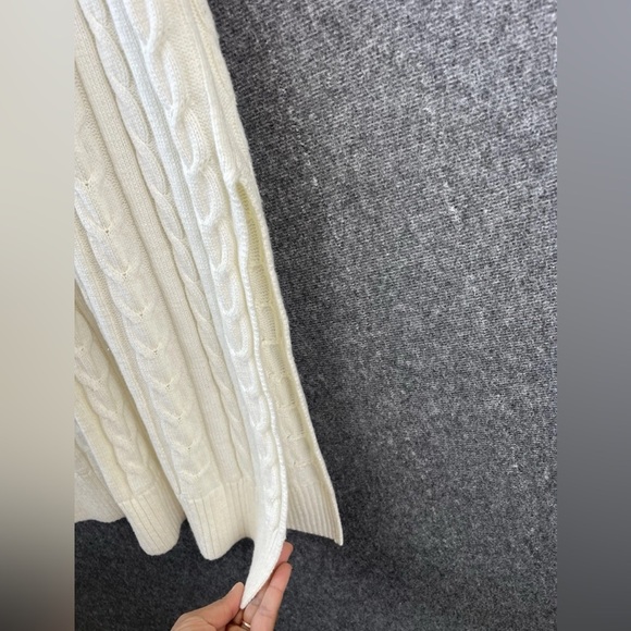 The Normal Brand Victoria V-Neck Cable Knit Sweater Dress Ivory NWT Large Preppy - Picture 7 of 14